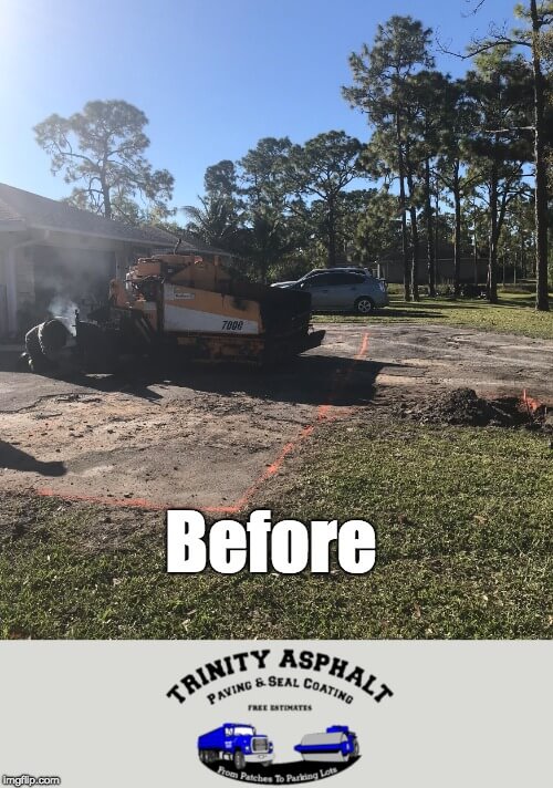 Driveway in the Acreage before Trinity Asphalt Started